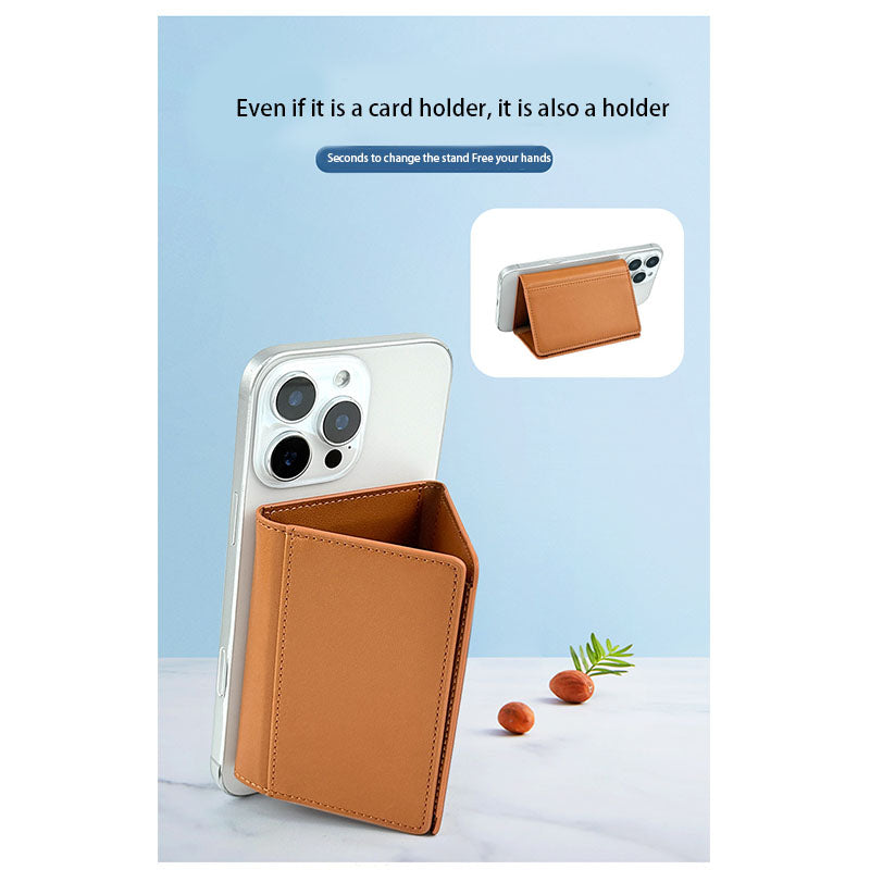 Four-fold magnetic card holder stand