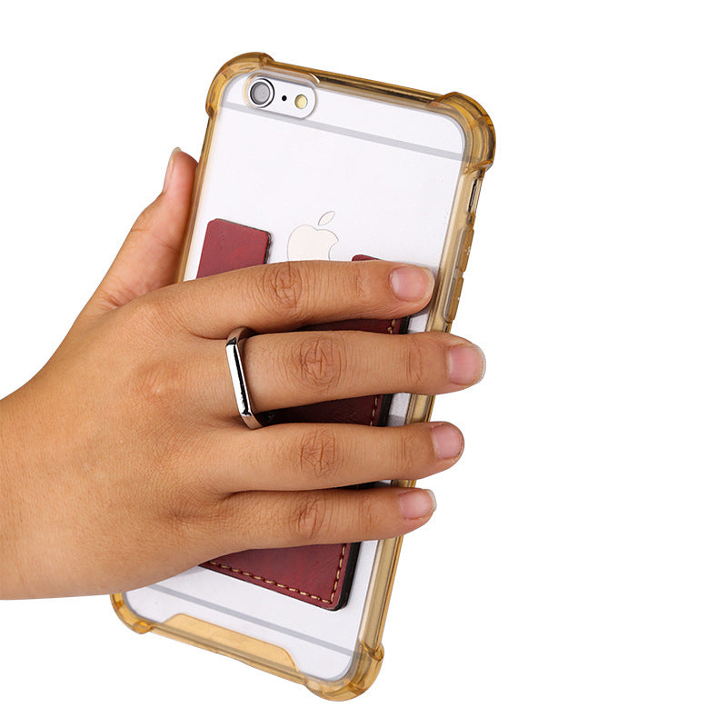 New mobile phone ring stand card holder, mobile back sticker card pouch, leather RFID card holder, back sticker desktop stand in stock.