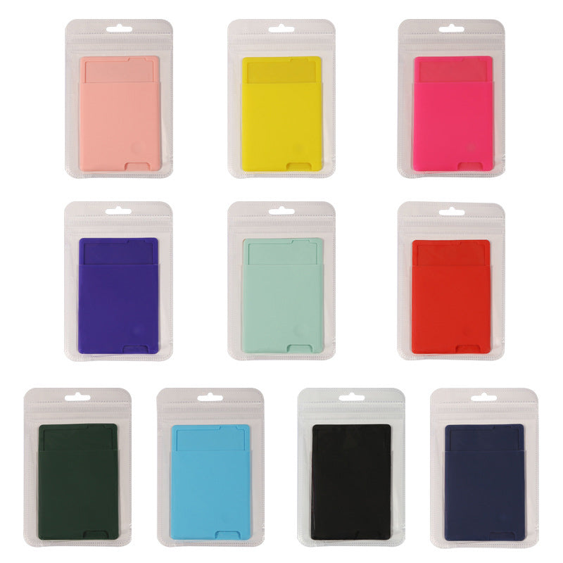Phone case with card holder, silicone card holder for bus cards, access cards, ID cards, and mobile storage pouch, portable.