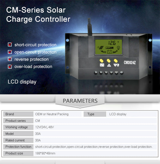 Solar Controller 30A 40A Light Control Smart Solar Charge Controller