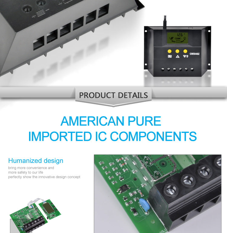 Solar Controller 50A 60A 48V Light Control Smart Solar Charge Controller