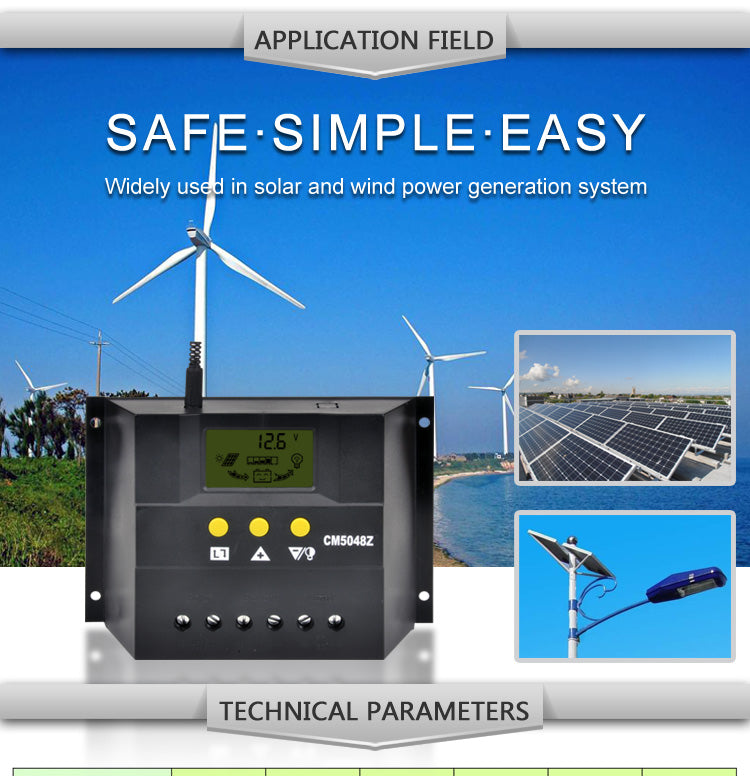 Solar Controller 50A 60A 48V Light Control Smart Solar Charge Controller
