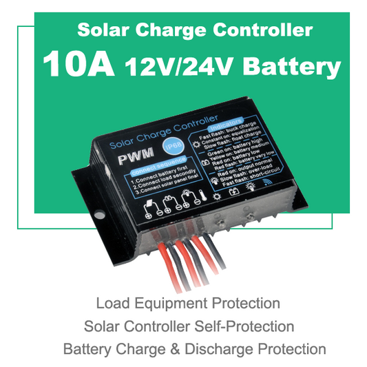Solar Monitoring Warning Light Charge and Discharge Controller 12V/24V Waterproof 5A~20