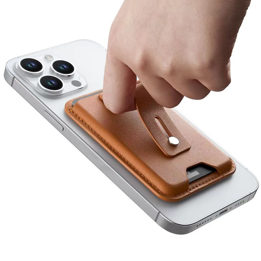 The strong magnetic card holder ring stand is suitable for Apple MagSafe strong magnetic leather card holder.