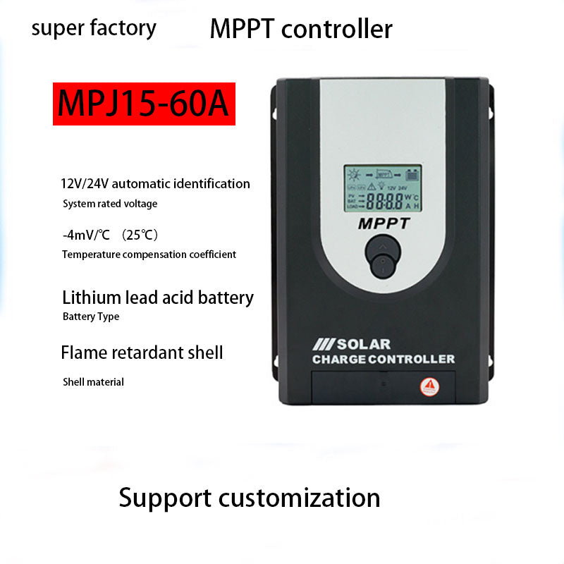 mppt solar controller 50A/60A auto identify 12V/24V photovoltaic mppt controller