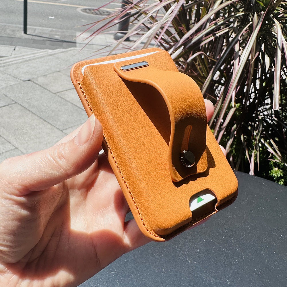 The strong magnetic card holder ring stand is suitable for Apple MagSafe strong magnetic leather card holder.