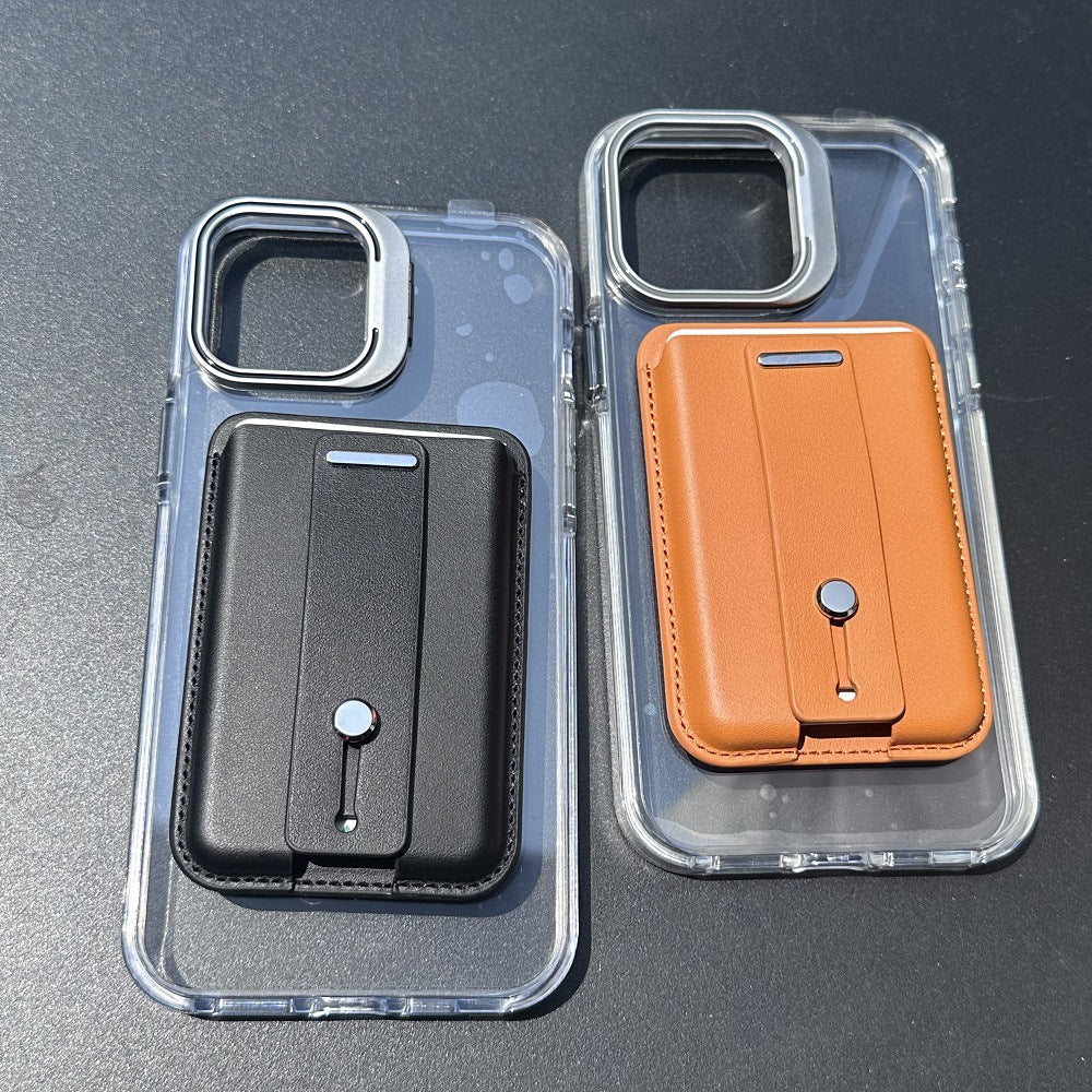 The strong magnetic card holder ring stand is suitable for Apple MagSafe strong magnetic leather card holder.