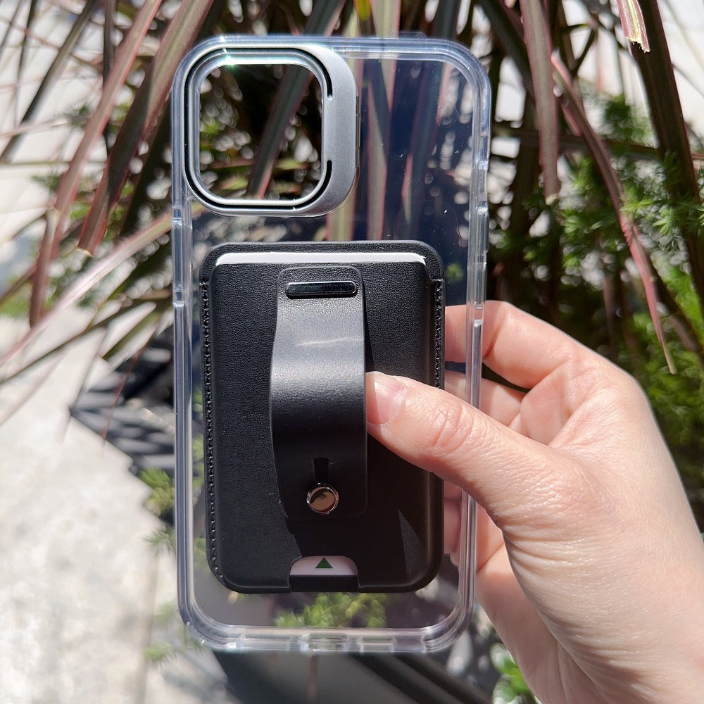 The strong magnetic card holder ring stand is suitable for Apple MagSafe strong magnetic leather card holder.