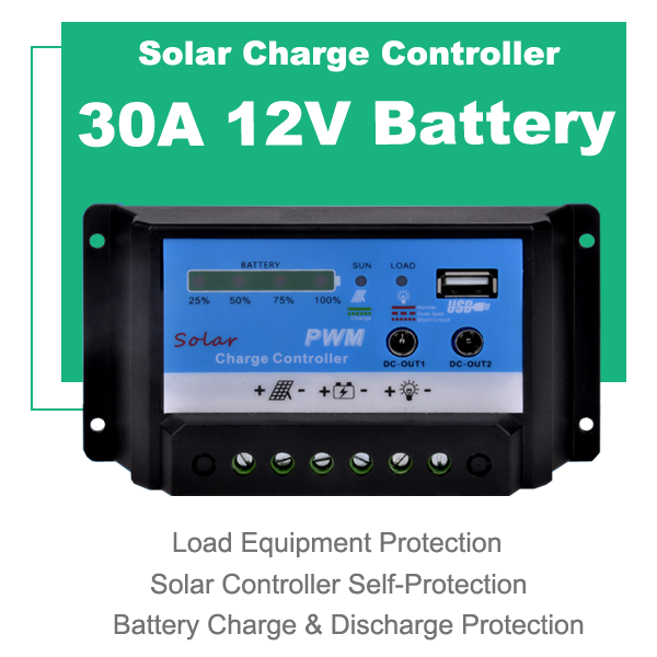 Manufacturer supply: Dual DC 12V 10A 20A 30A Economical Household Type Solar Charge and Discharge Control Type